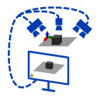 Piktogramm einer virtuellen 3D-Darstellung als Symbol für Scene Rendering.