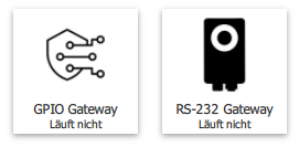 Zwei Gateway Buttons, die beide nicht laufen: GPIO, RS-232