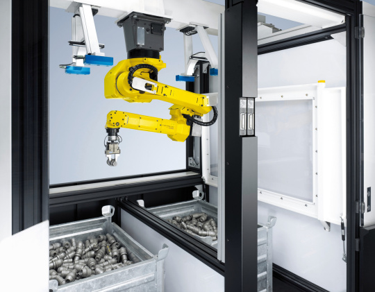 Zwei Ensenso N10 Stereo-3D-Kameras sind pro Kiste stationär installiert