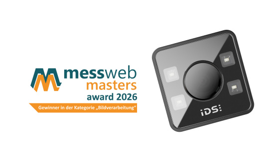 Messweb Masters Award Logo und IDS 3D-Kamera Nion