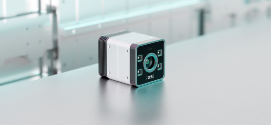 IDS Nion 3D Kamera auf Tischoberfläche, kompakte Bauform für industrielle Anwendungen
