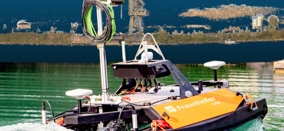 Autonomes Wasserfahrzeug vermisst Uferbereich