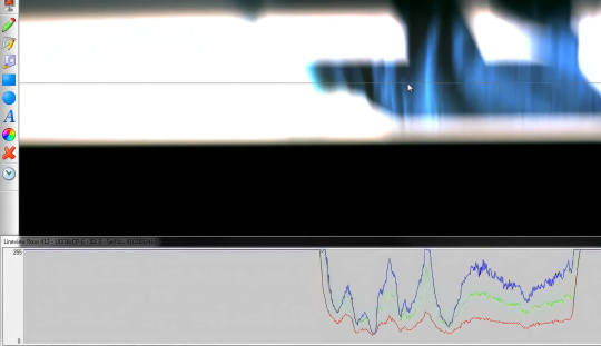 Bild aus IDS Software Suite, indem unten ein Histogramm zu sehen ist