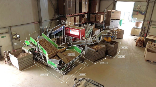 Farmsort.one integriert in bestehende Kartoffel‑Sortierlinie mit definiertem Materialfluss.