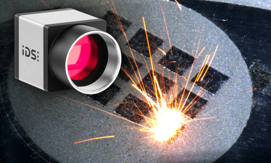 IDS Industriekamera erfasst Laserstrahlpunkt