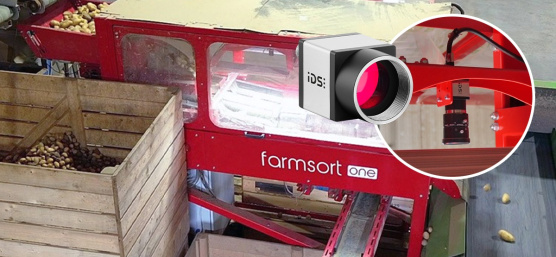 IDS-Industriekamera überwacht Kartoffelsortierung in farmsort-Anlage