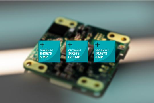 Sensorboard der GigE uEye LE mit Kacheln zu den neuen Sensoren Sony IMX 675, IMX 676, IMX678.