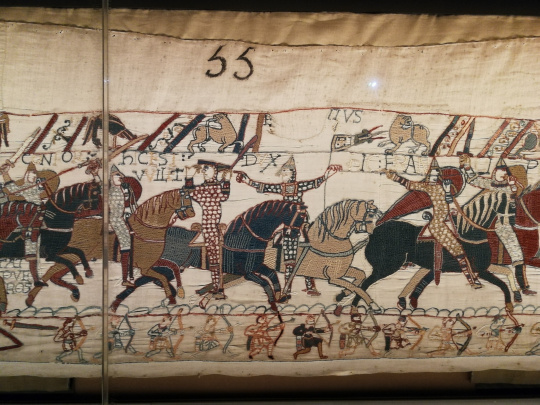 Wandteppich von Bayeux mit vielen Reitern