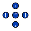 Piktogramm von verschiedenen Satzzeichen als Symbol für eine JSON basierte API.