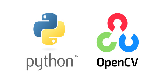Logos von Python und OpenCV nebeneinander