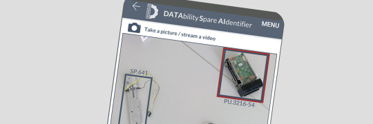 Screenshot aus DATAbility Spare AIdentifier mit erkannter Ersatzteilanzeige.