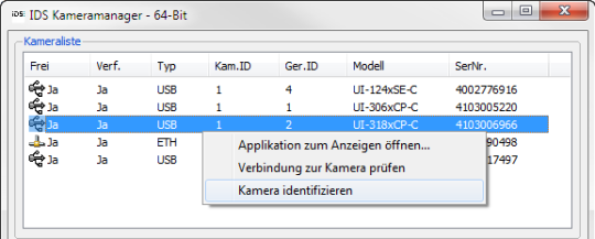 Screenshot der erweiterten Blitzfunktionalität für die uEye LE USB 3.1 Gen 1