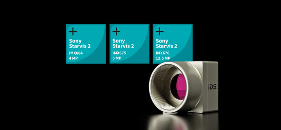uEye CP mit den Siegeln Sony Starvis IMX664 4 MP, Sony Starvis IMX675 5 MP, Sony Starvis IMX676 12.5 MP.