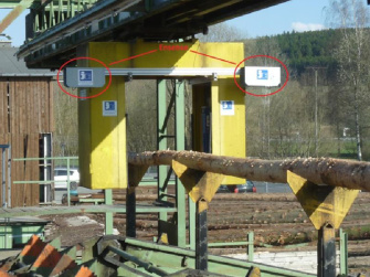 Holz wird mit zwei Ensenso Stereo-3D-Kameras vermessen