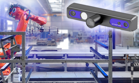 3D-Messsystem mit Ensenso C-Kameras prüft Behälter sowie deren automatisches Be-und Entladen per Roboter