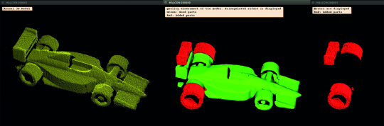 Mit HALCON 3D-Bildverarbeitung lassen sich kleinste Abweichungen von Objekt und Referenzmodell feststellen. Bild: Demo von IDS, Control 2018, aufgenommen mit einer Ensenso 3D-Stereovision-Kamera.