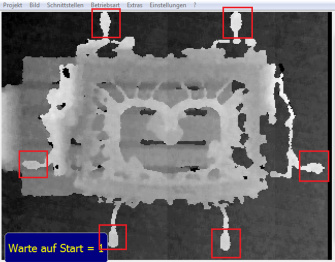Giessbohnen Screenshot 3D-Daten in Grauwertstufen dargestellt