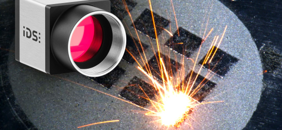IDS Industriekamera erfasst Laserstrahlpunkt