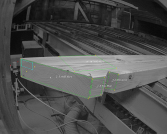 Von der Software aus den 3D-Rohdaten bestimmte mögliche Druckflächen (grün) …