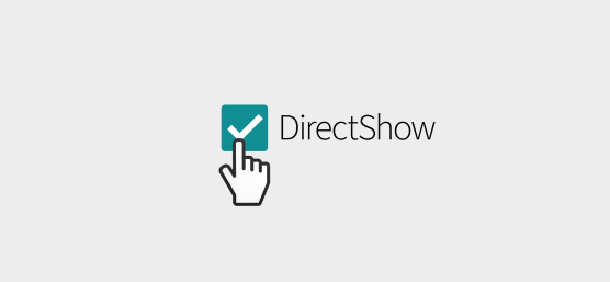 Ein Hand Symbol klickt auf eine Checkbox mit der Aufschrift DirectShow