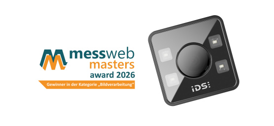 Messweb Masters Award Logo und IDS 3D-Kamera Nion