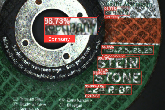 OCR von Zeichenketten auf Trennscheiben