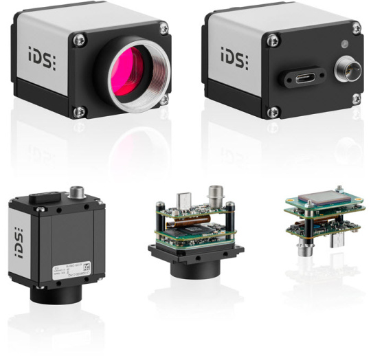 Verschiedene Ansichten der IDS GigE uEye SE Rev. 4 inklusive Platinen