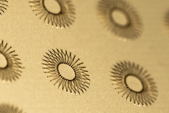 Darstellung von Bondkreisen auf goldener Platte