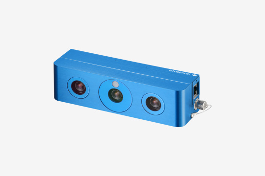 Blaue Ensenso N10 Kamera von vorne 
