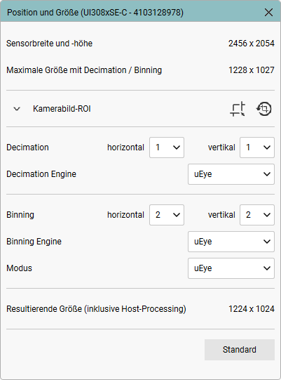 Dialog "Position und Größe"