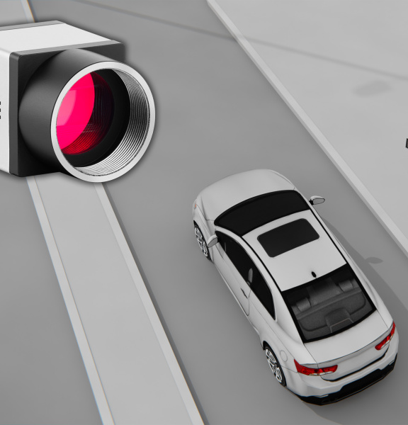 Adigo nPax-System erfasst Fahrgäste eines Autos mit uEye CP Kamera