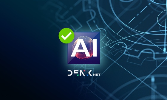 Kombination DENKnet Logo und AI Symbol