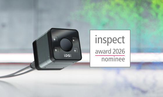 Nion 3D ToF-Kamera neben inspect award nominee-Logo