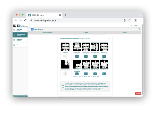 Screenshot aus der IDS lighthouse Software, bei der gerade Bilder vervielfältigt werden.
