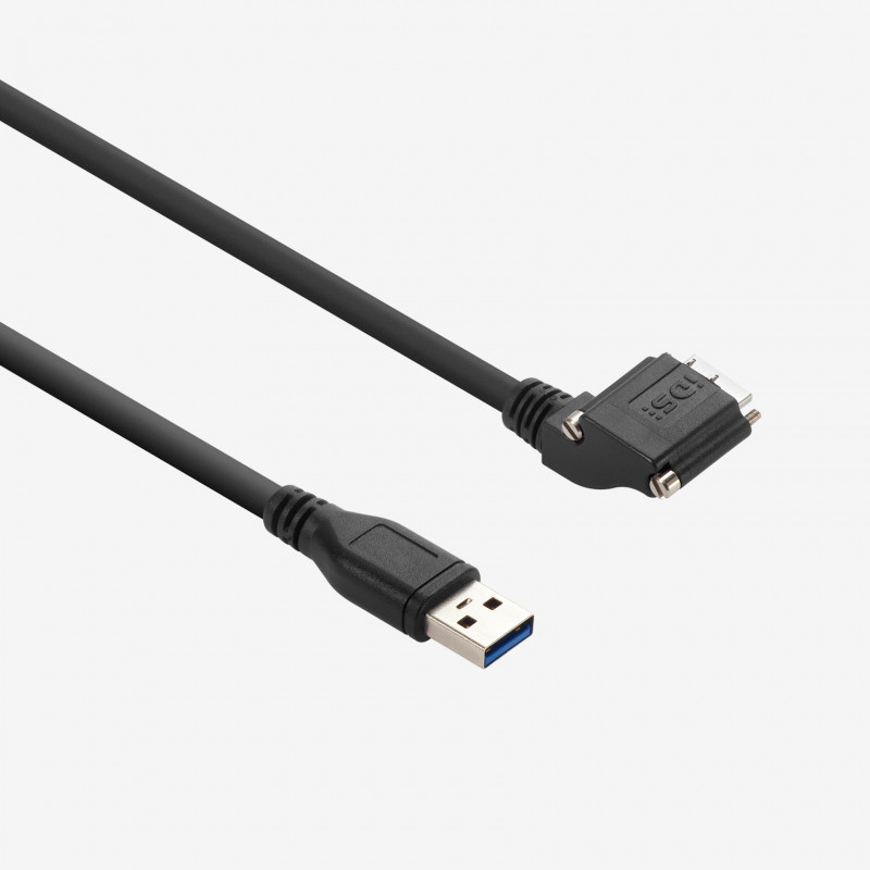 USB 3, Standardkabel, links gewinkelt, verschraubbar, 5 m