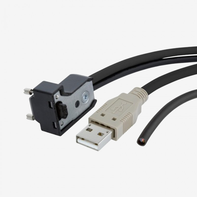 USB 2.0 und I/O, Y-Standardkabel, nach unten gewinkelt, verschraubbar, 3 m 