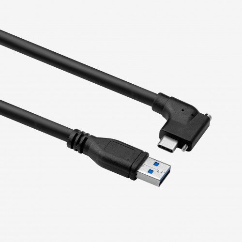 USB 3, Standardkabel, horizontal gewinkelt, verschraubbar, 5 m