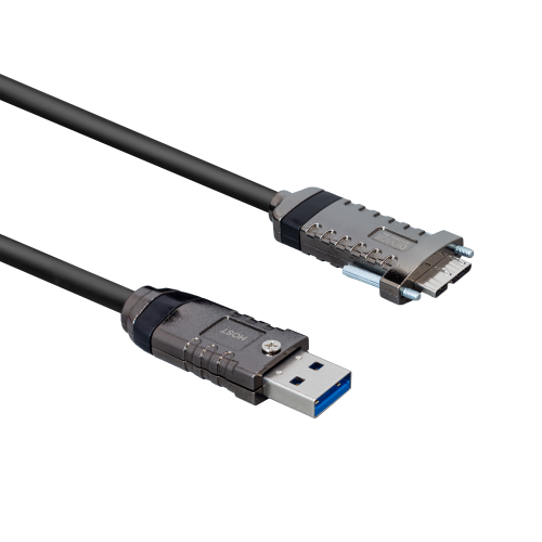 USB3 AOC, Micro-B USB-A, gerade, verschraubbar, 10 m