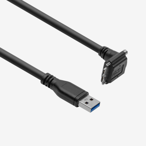 USB 3, Standardkabel, nach unten gewinkelt, verschraubbar, 0,3 m
