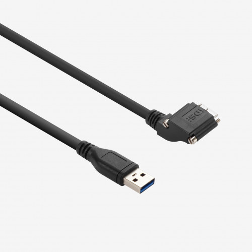 USB 3, Standardkabel, links gewinkelt, verschraubbar, 3 m