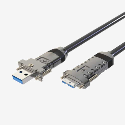 USB3 AOC, USB-A micro-B, gerade, verschraubbar, 5 m